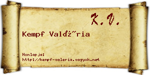 Kempf Valéria névjegykártya